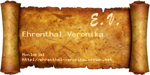 Ehrenthal Veronika névjegykártya